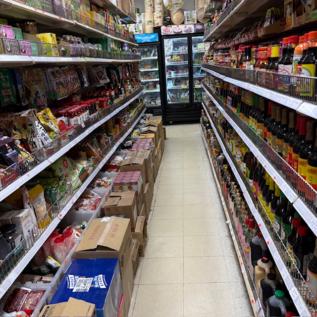 Asian grocery aisle